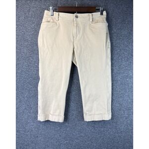 Lauren Ralph Lauren Cuffed Bermudas Khaki Pants Womens 6P Petite Stretch Cropped